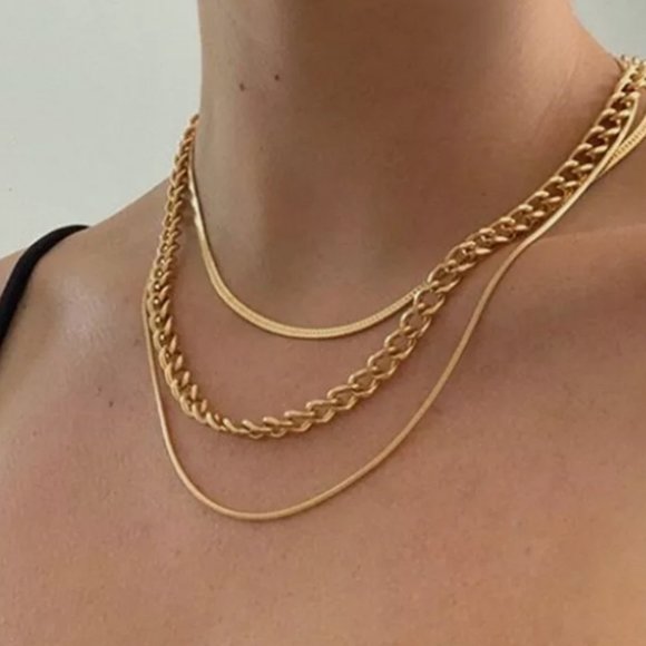 New omen Multi-layer Long Chain Choke Necklace - Picture 1 of 6